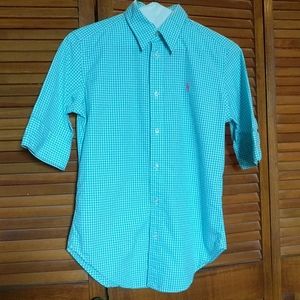Women's Short Sleeve Button Down Polo Size 4 Small